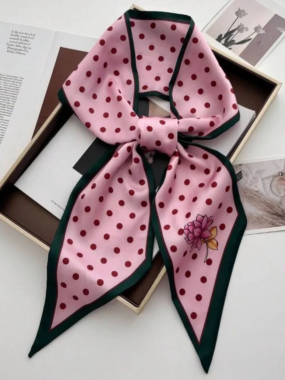 Pink Polka Dot Scarf S191